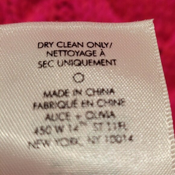 ALICE + OLIVIA Lennie Cable Mini Dress Wild Pink Long Sleeve Medium M - Picture 9 of 9